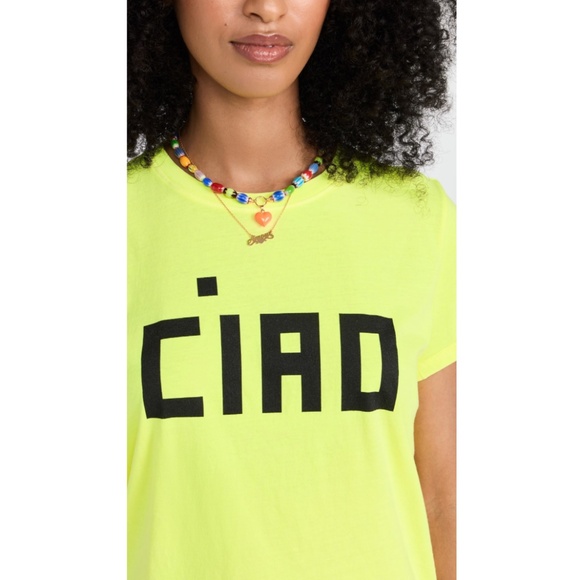 SOLD! ❤️ Clare V. Ciao Classic Tee in Neon Yellow - Picture 3 of 15